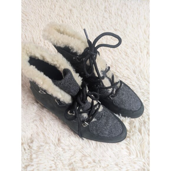 Sorel Sneakchic Alpine Holiday Shearling Waterproof Cold-Weather Boots, Size 7.5 - Picture 6 of 13